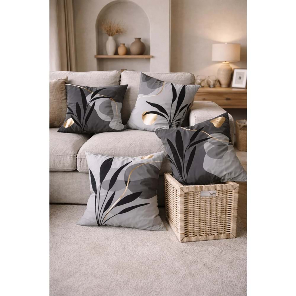 SasoHome 4'lü, dijital baskı, kadife, polyester