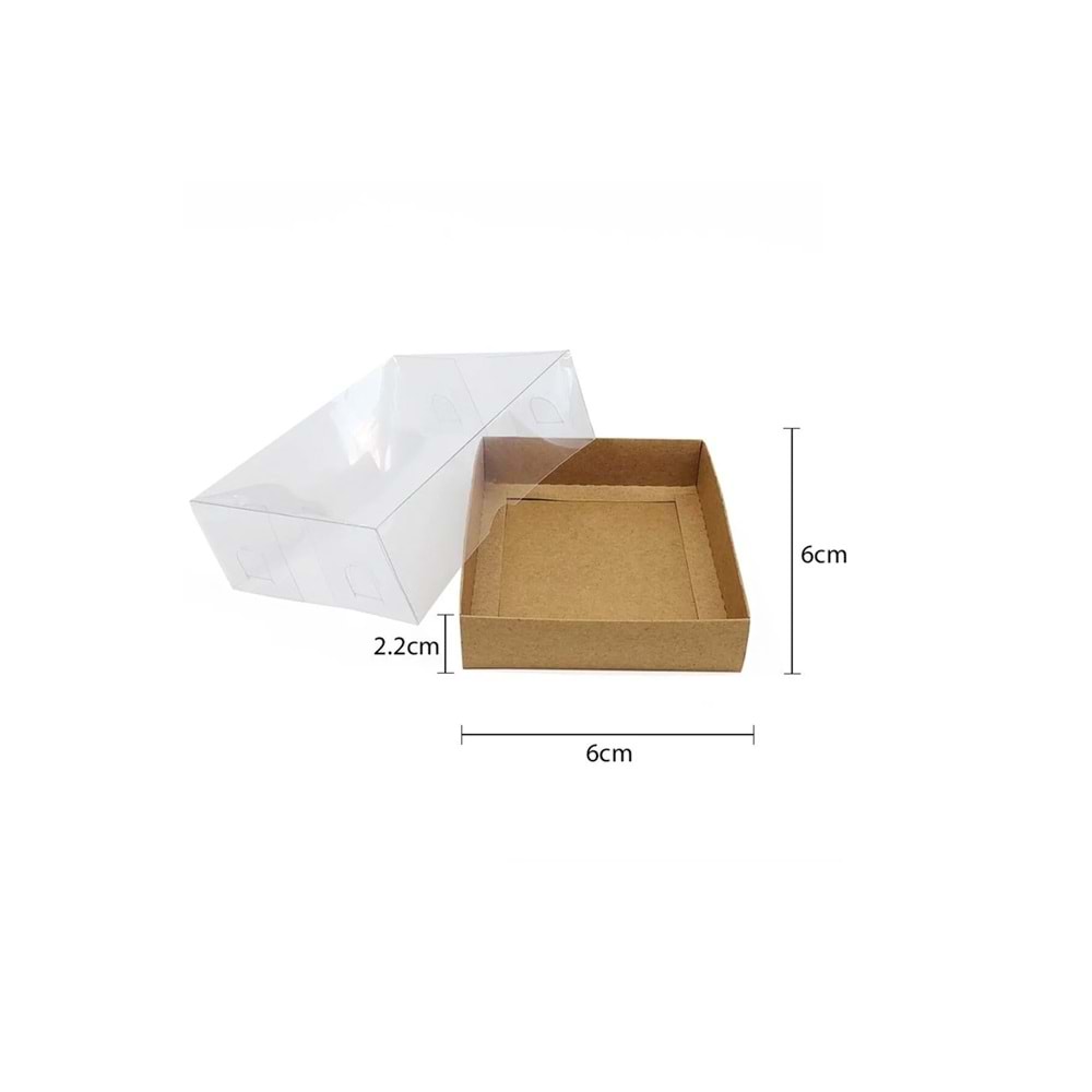 Modern Box 7x7x3 cm asetat kapaklı kraft 25 ADET*** MUHTELİF HASAR****