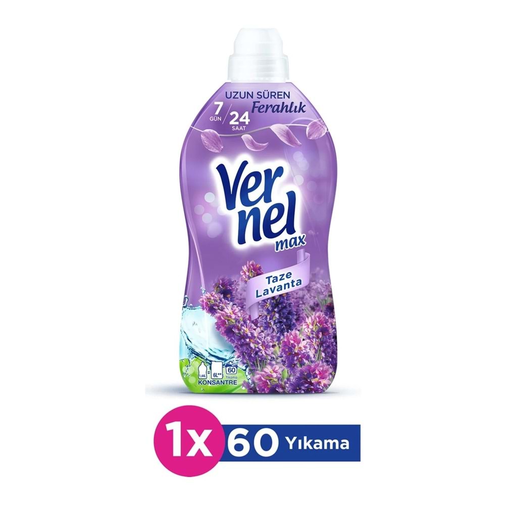 Vernel Konsantre, 1440ml, 60 yıkama, taze lavanta