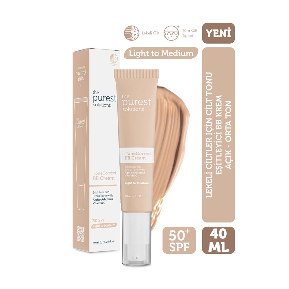 The Purest Solutions Lekeli ciltler, cilt tonu eşitleyici, SPF50+, 40ml