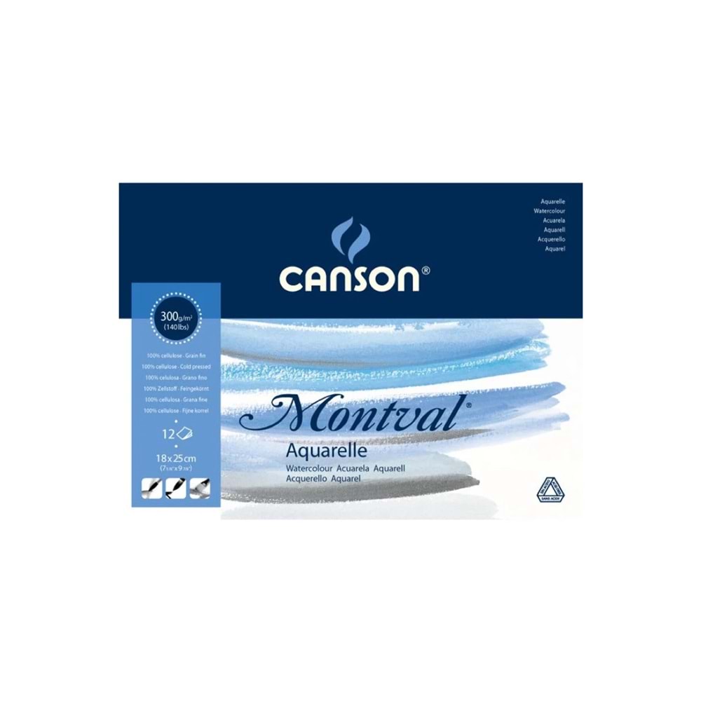 Canson Montval 300gr 12yp 18x25cm Sulu Boya Blok