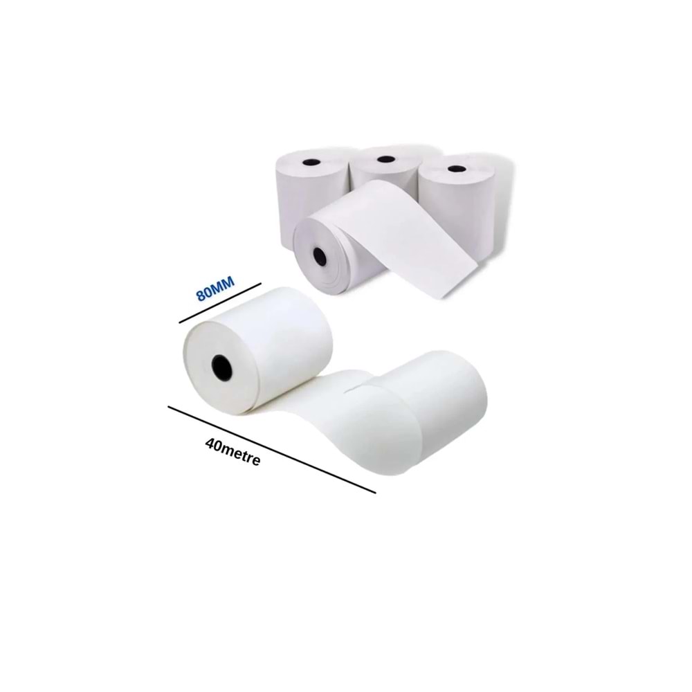 Marka Bilinmiyor Termal Yazıcı Rulosu, Termal Adisyon Kağıdı 80*40 80mm X 40metre Adisyon Yazıcı Kağıdı (10LU)
