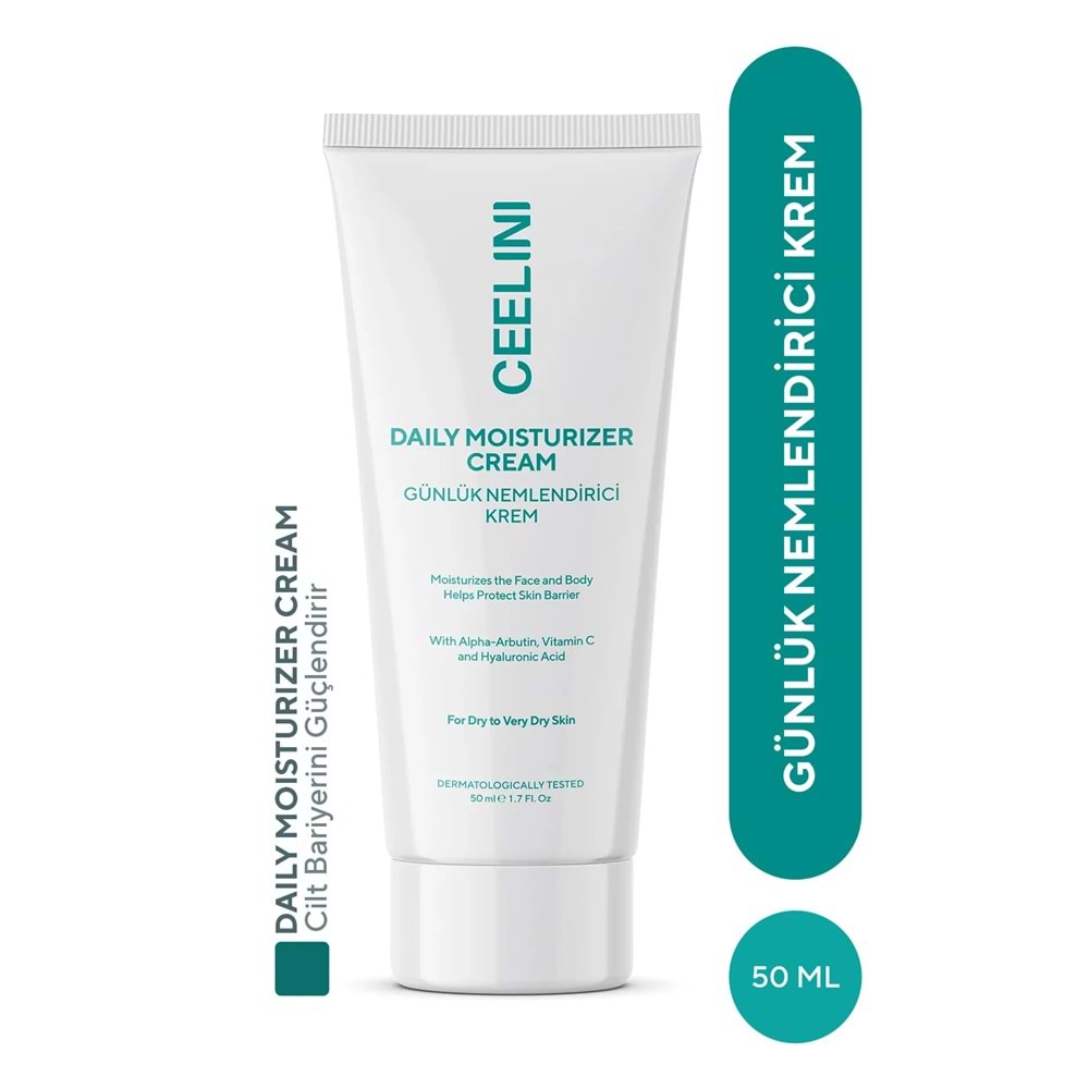 Ceelini Yoğun Nemlendirici Vücut ve Yüz Kremi Aloe Vera,Alpha Arbutin ve Hyalorunic Acid Özlü 50 ML