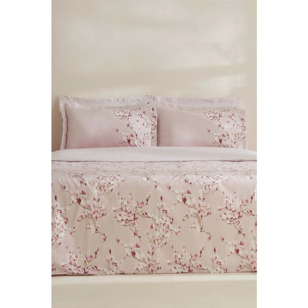 Karaca Home Pesla %100 Pamuk Çift Kişilik Nevresim Takımı Pamuk Saten Pembe