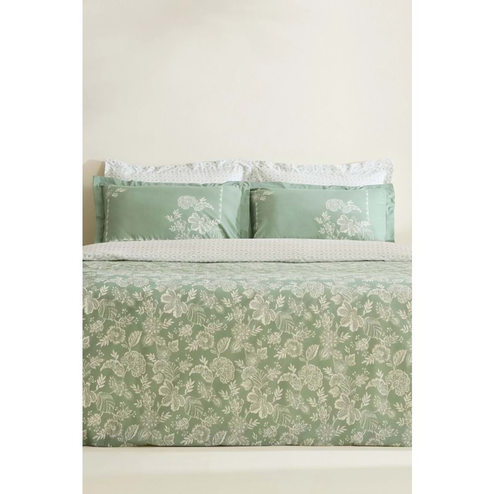 Karaca Home Haven %100 Pamuk Tek Kişilik Nevresim Takımı Koyu Mint