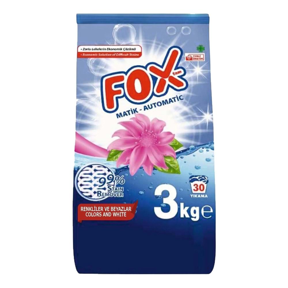 Foxtem Matik Deterjan Renkliler ve Beyazlar 3 kg