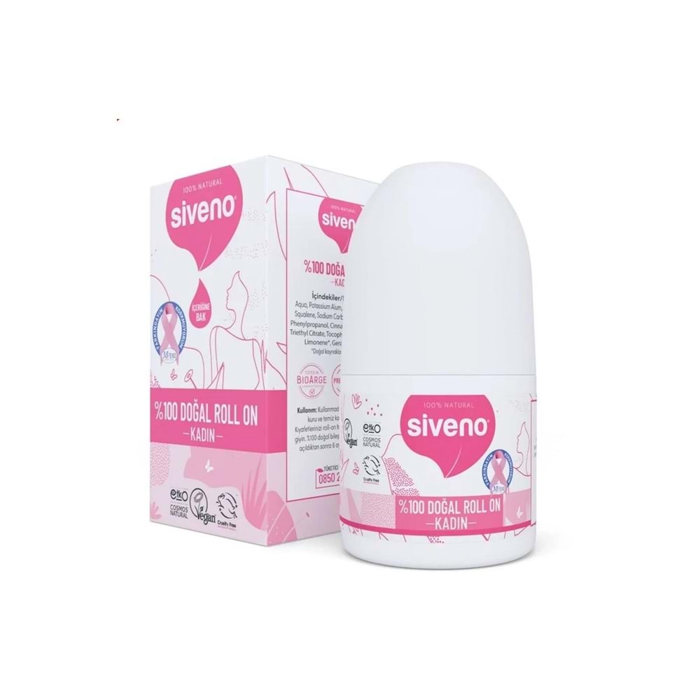 siveno baby Doğal Roll-On Kadın Deodorant Ter Kokusu Önleyici 50 ml