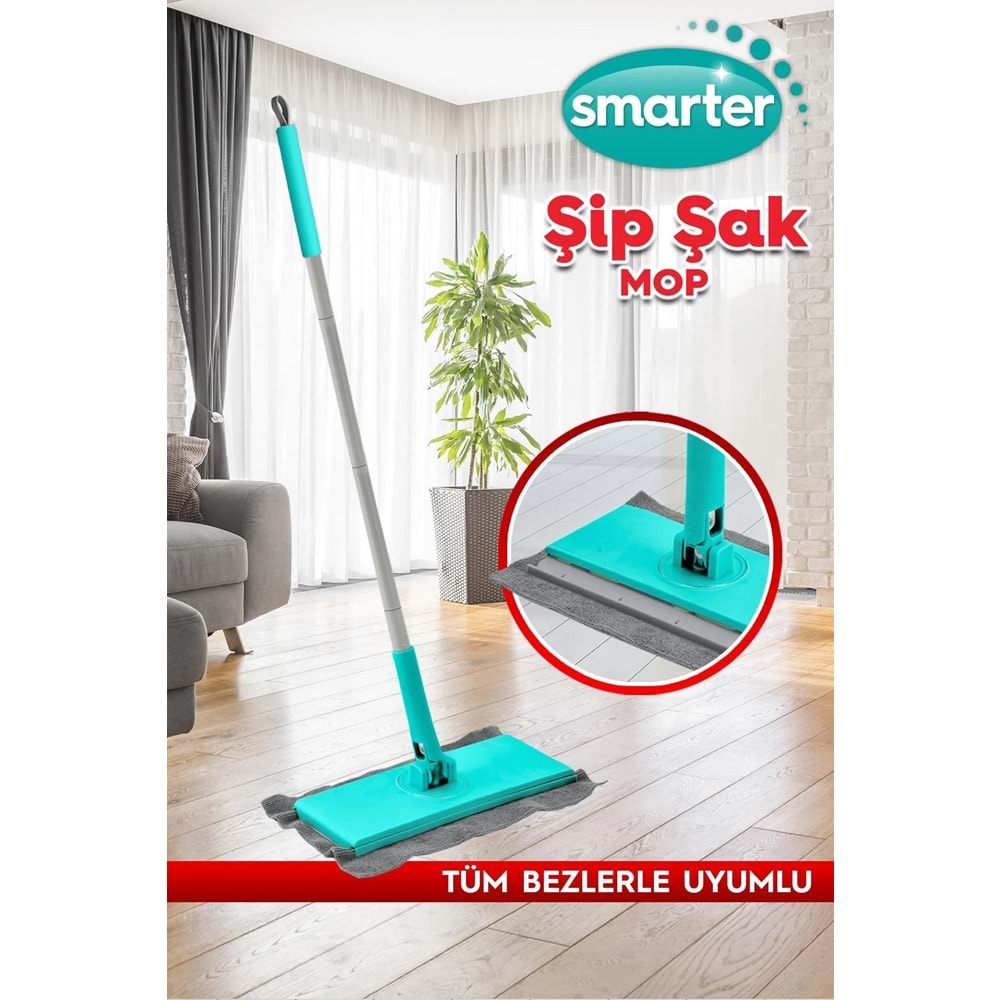 SMARTER ŞİP ŞAK MOP OTOMATİK EL DEĞMEDEN TÜM BEZLERLE UYUMLU TEMİZLİK SETİ PASPAS