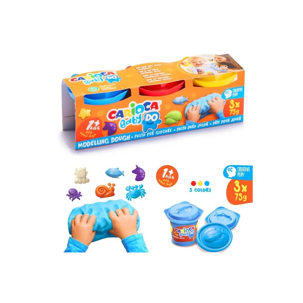 baby carioca CARİOCA OYUN HAMURU BABY 3 RENK 75 GR