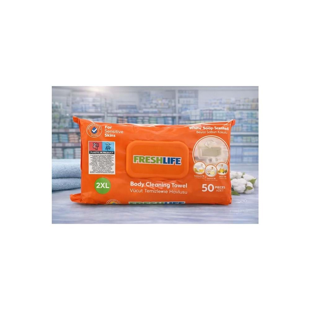 Freshlife Vücut Temizleme Havlusu 50 Adet