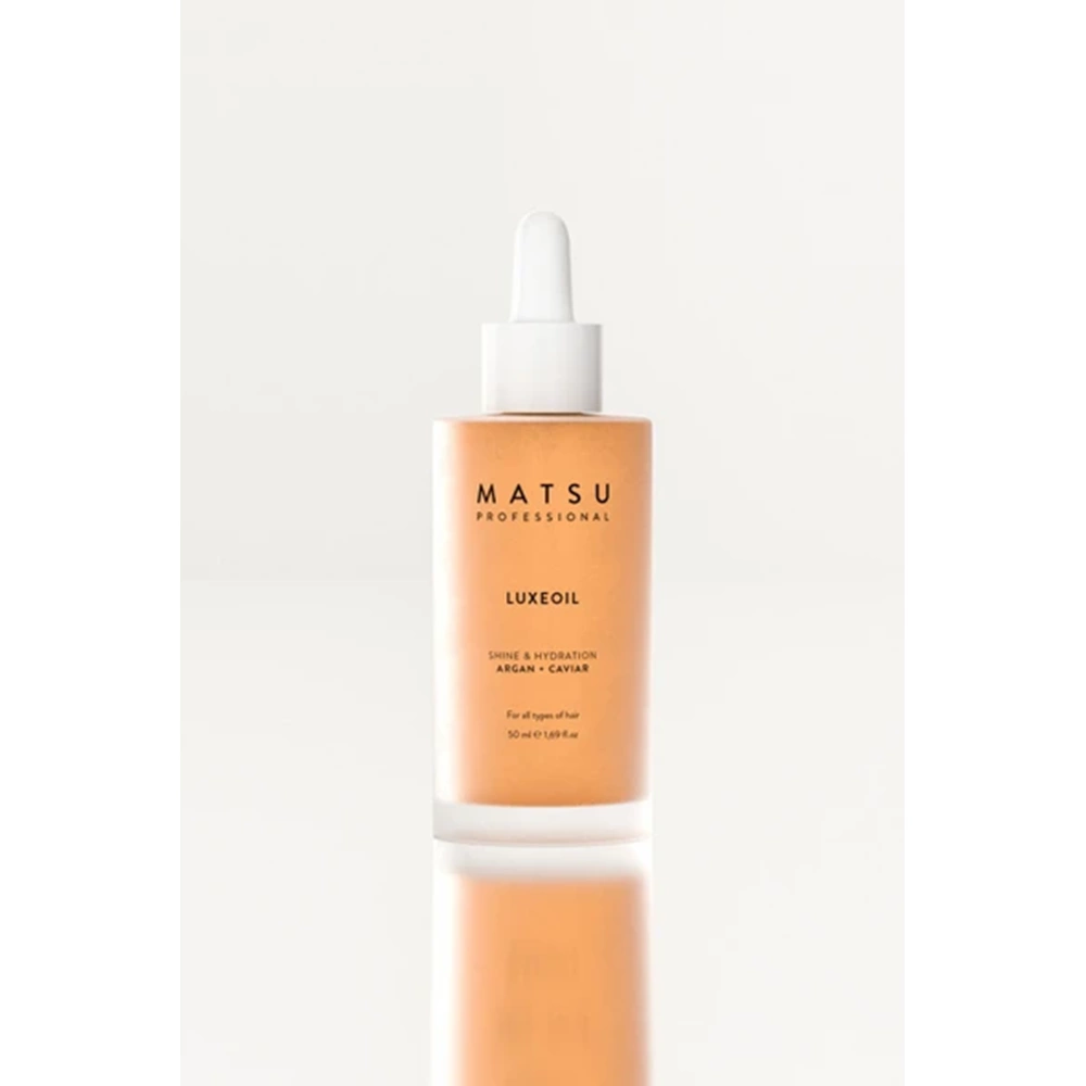 MATSU Mat Ve Cansız Saçlar Için Parlaklık, Nem Ve Yoğun Besleme Sağlayan Luxeoil Saç Bakım Yağı 50 ml