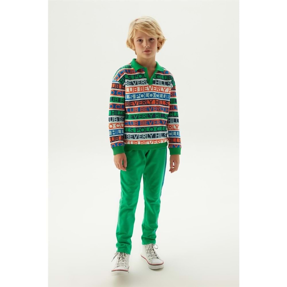 Beverly Hills Polo Club Erkek Çocuk Desenli Sweatshirt