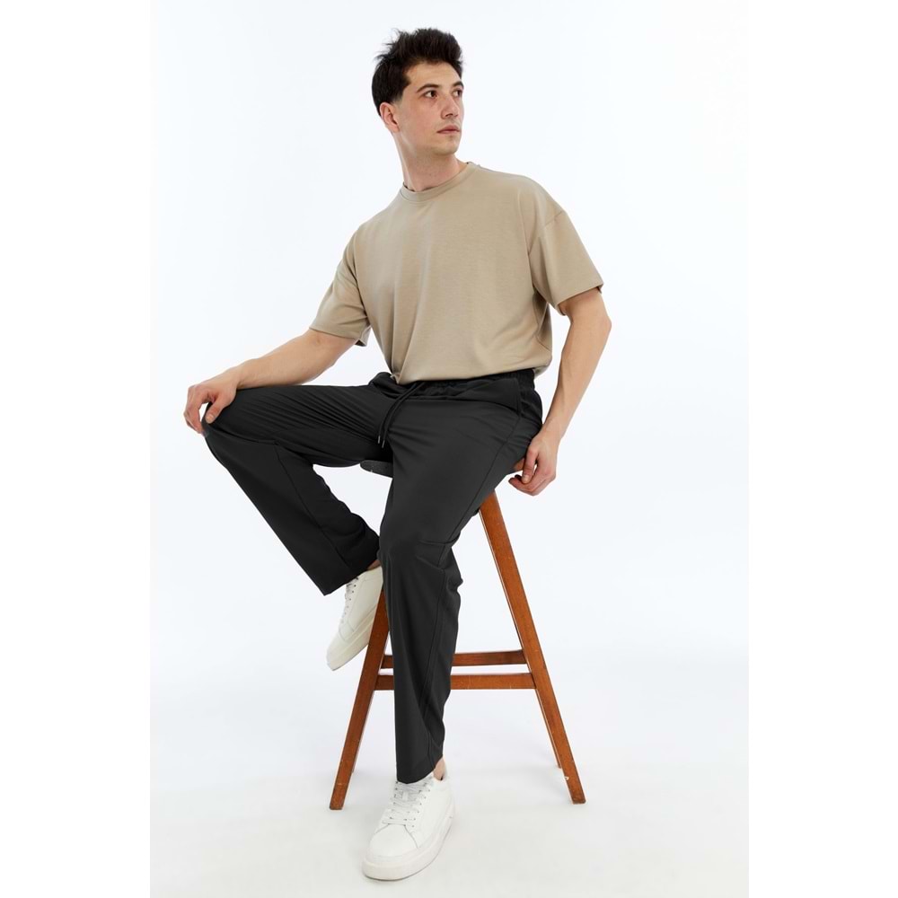 Erkek Oversize Paraşüt Kumaş Baggy Pantolon – Siyah