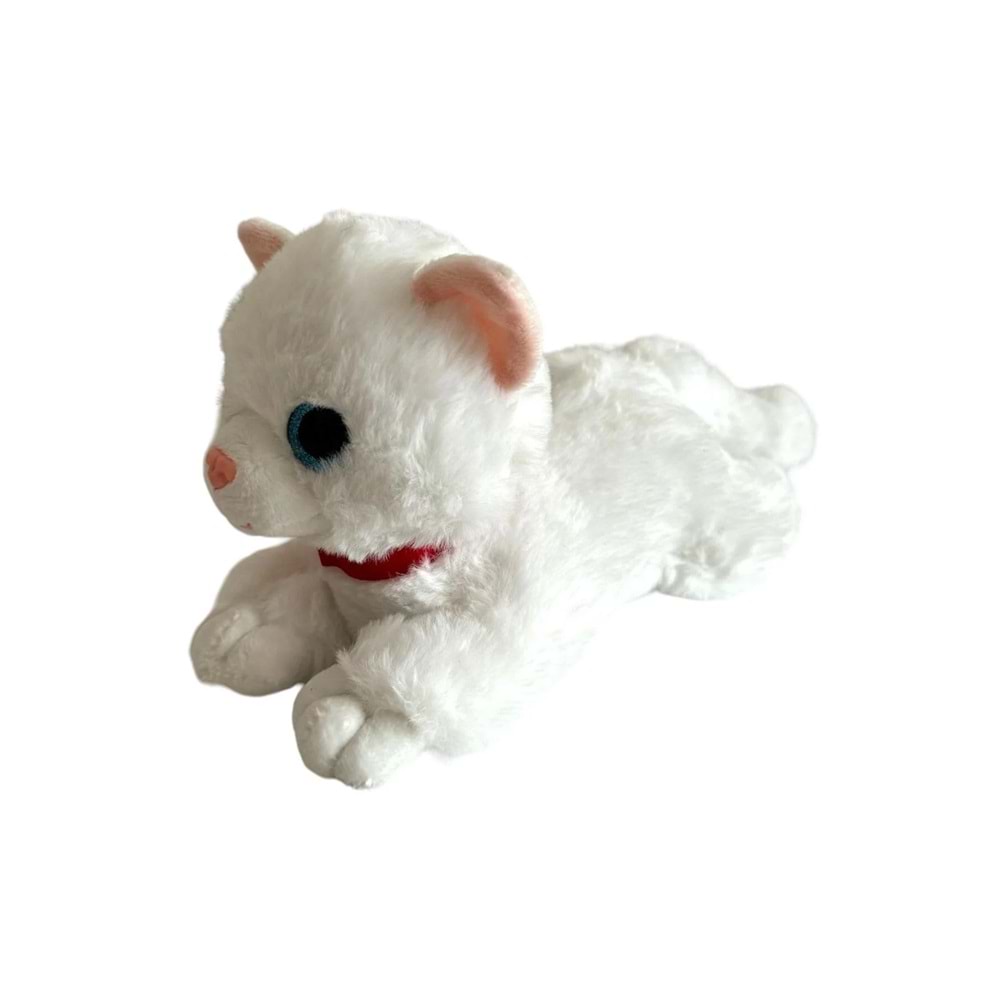 Sesli Yatan Miyavlayan 25 cm Peluş Kedi Oyuncak