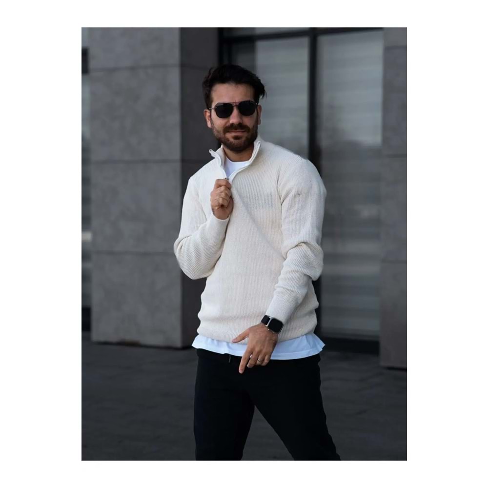OTAKU Unisex Yarım Fermuarlı Triko Kazak