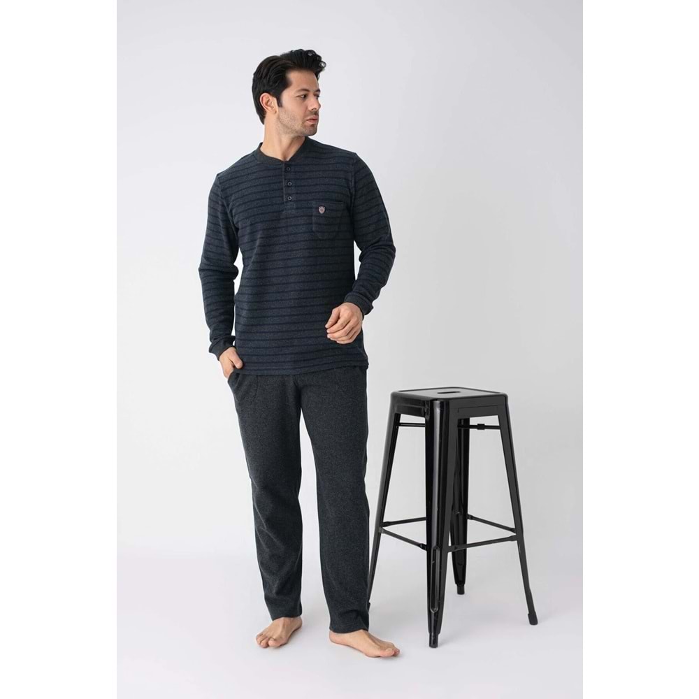 GUAV Lacivert Çizgili Pijama Takımı
