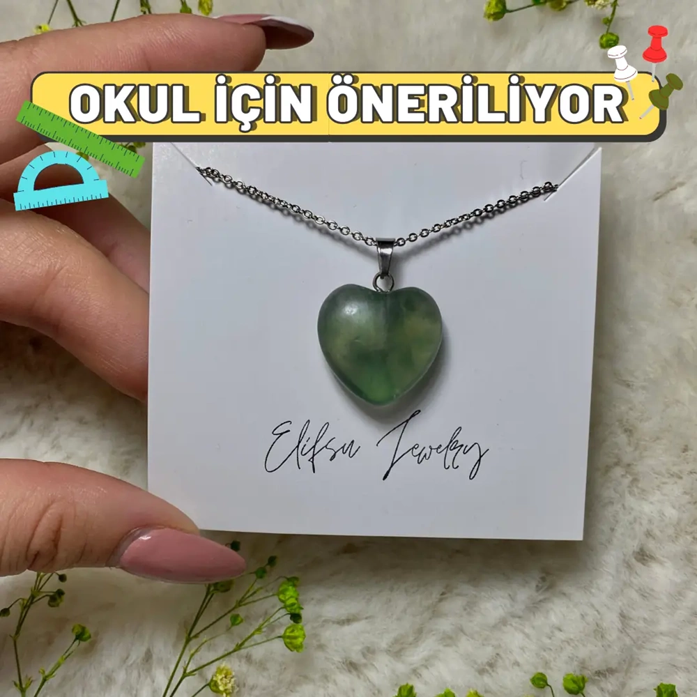 ELİFSU JEWELRYFlorit Dahi Taşı Doğal Taş Kolye