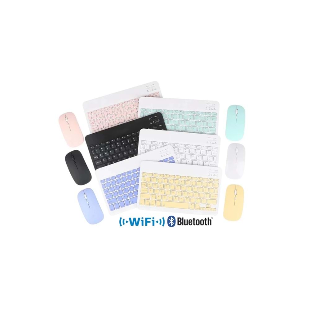 Kablosuz Bluetooth Şarjlı Q Klavye Mouse Kit Mouse Türkçe