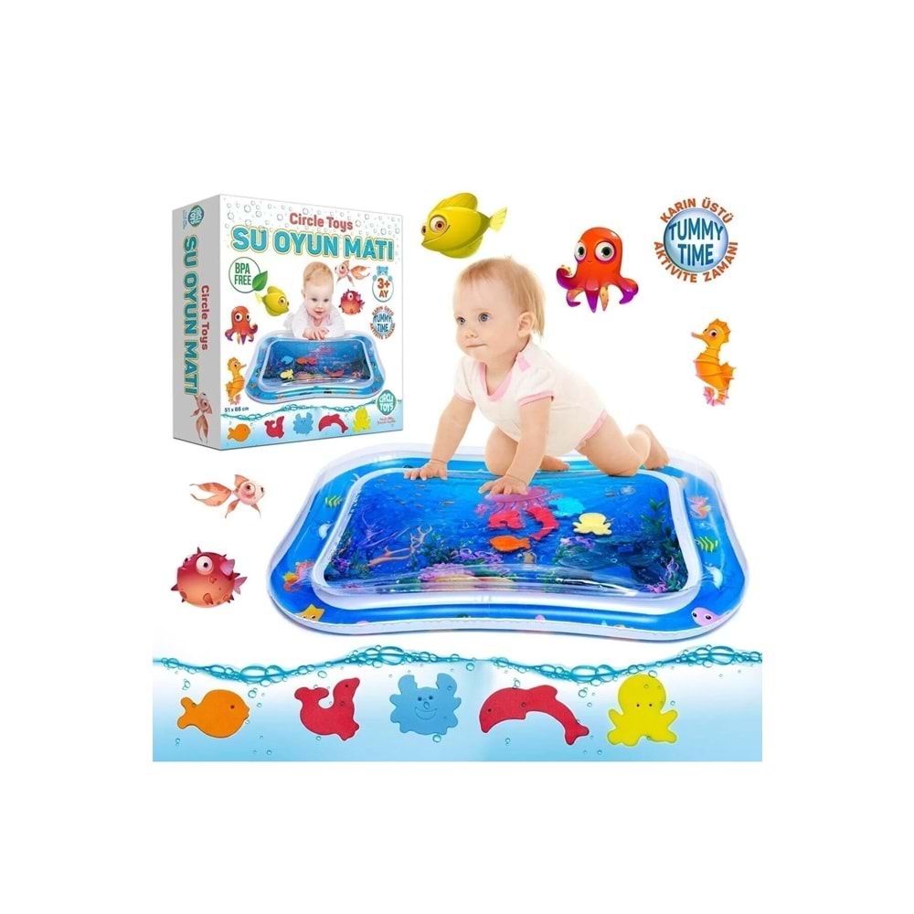 Bebek Su Matı Tummy Time Aktivite Oyuncağı Su Havuzu