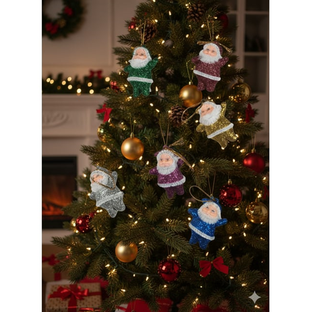 Yılbaşı Noel Baba Figürleri 5cm 6lı Renkli