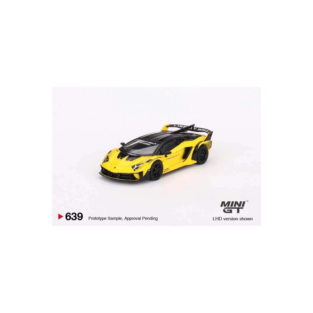 mini gt 639 Lamborghini Aventador GT EVO Yellow LHD Model Araba