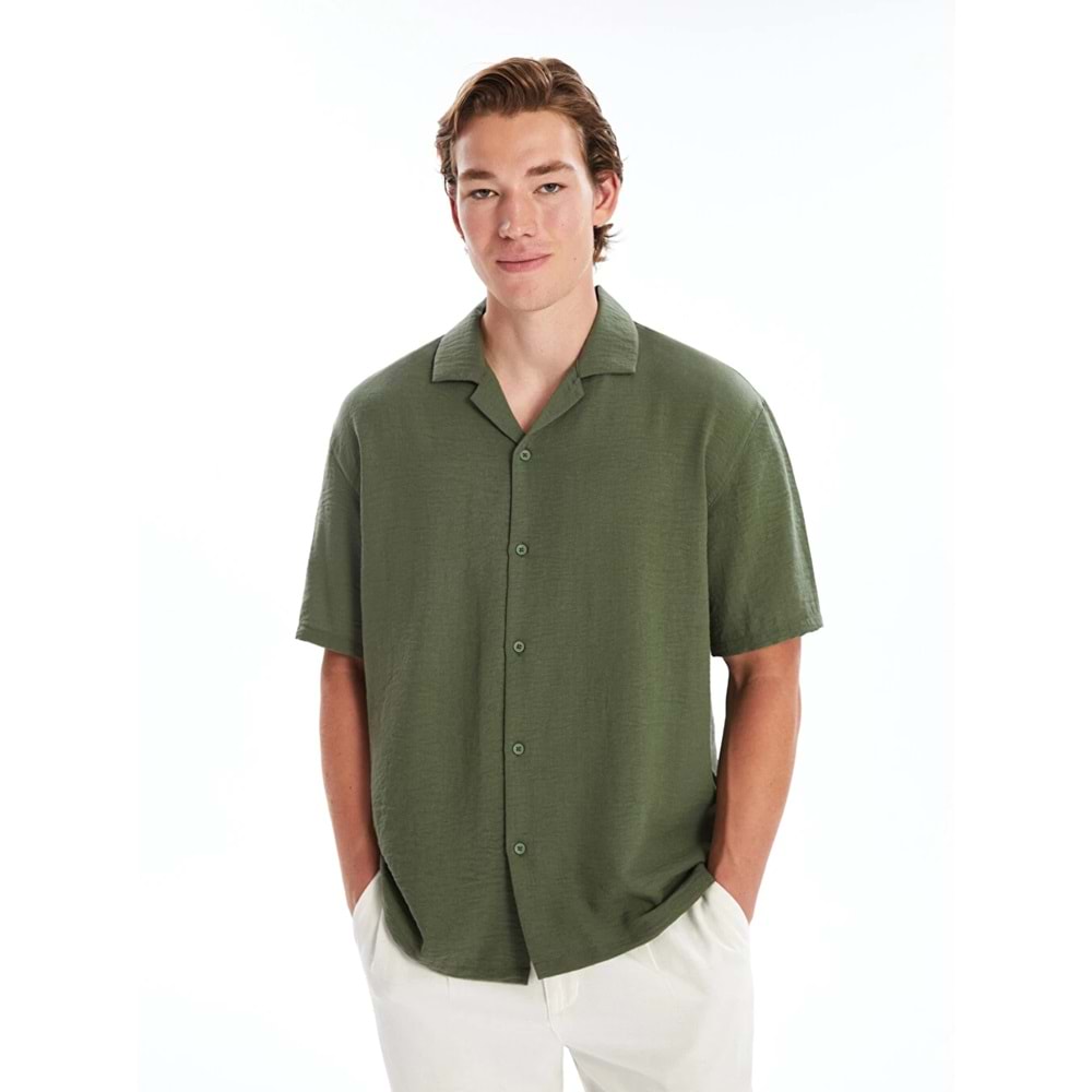 Regular Fit Kısa Kollu Poplin Erkek Gömlek
