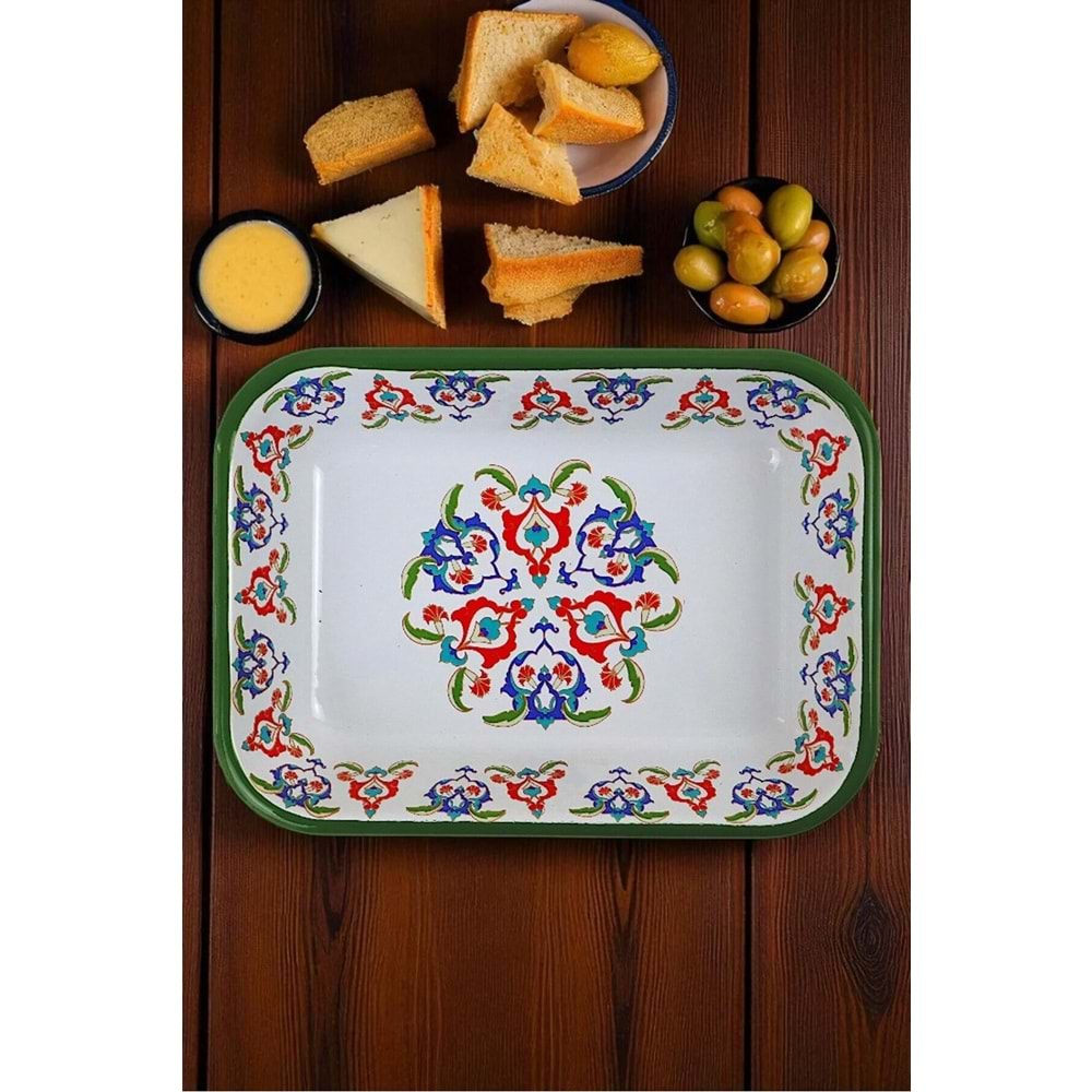 İnci Emaye 22 No Emaye Dörtgen Tabak Meze