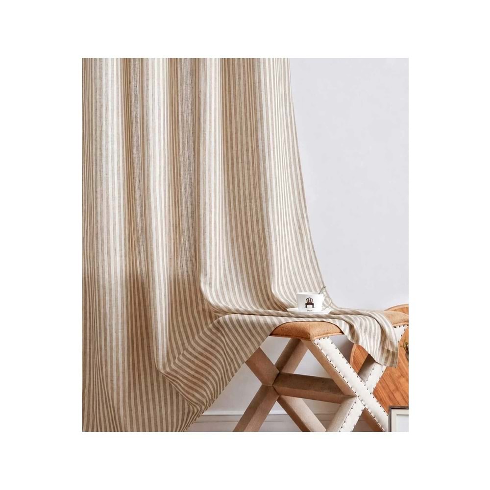 HOME ART ATELIER hand made Doğal Vintage Keten Perde