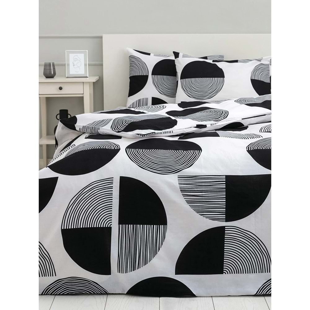 LCW HOME Çift Kişilik Pamuklu Desenli Nevresim Ve Yastık Kılıfı