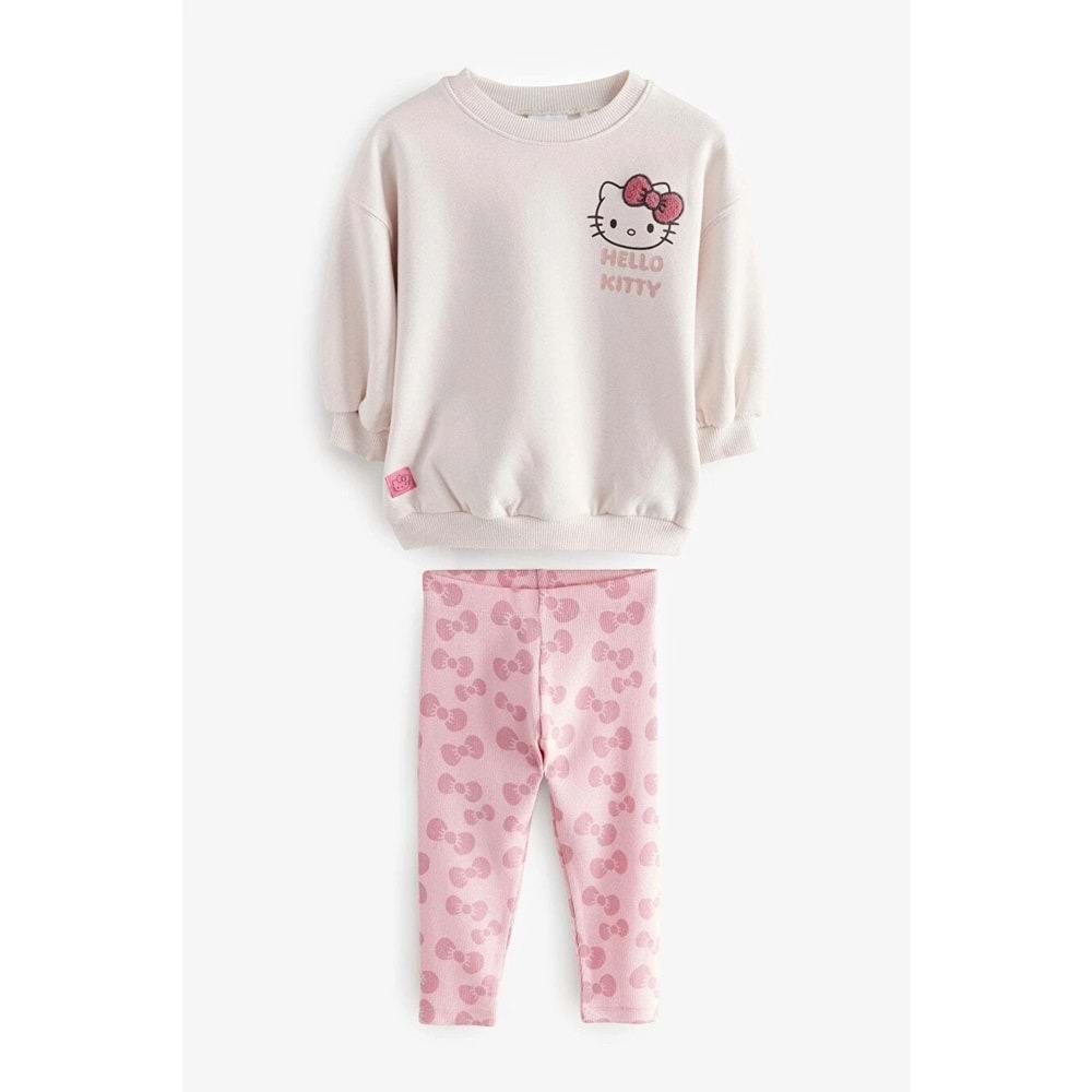 Magu Kız Çocuk Pamuklu Sweatshirt Ve Desenli Takım