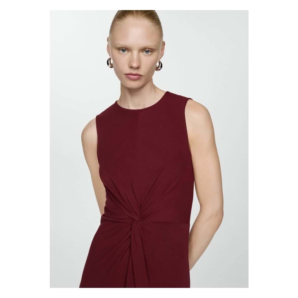 MANGO Drape detaylı midi elbise