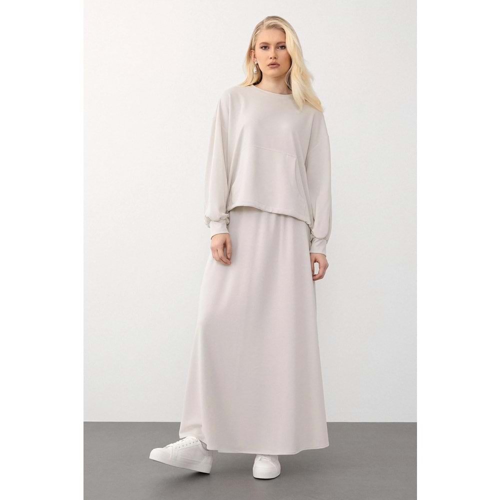 Oversize Sweat Etekli Takım KREM