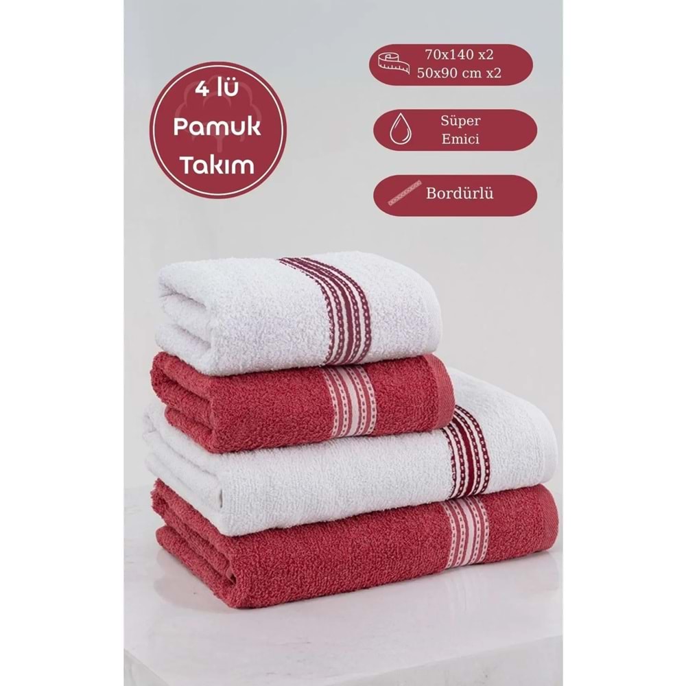 4 LÜ Pamuk Banyo - El Havlusu Seti