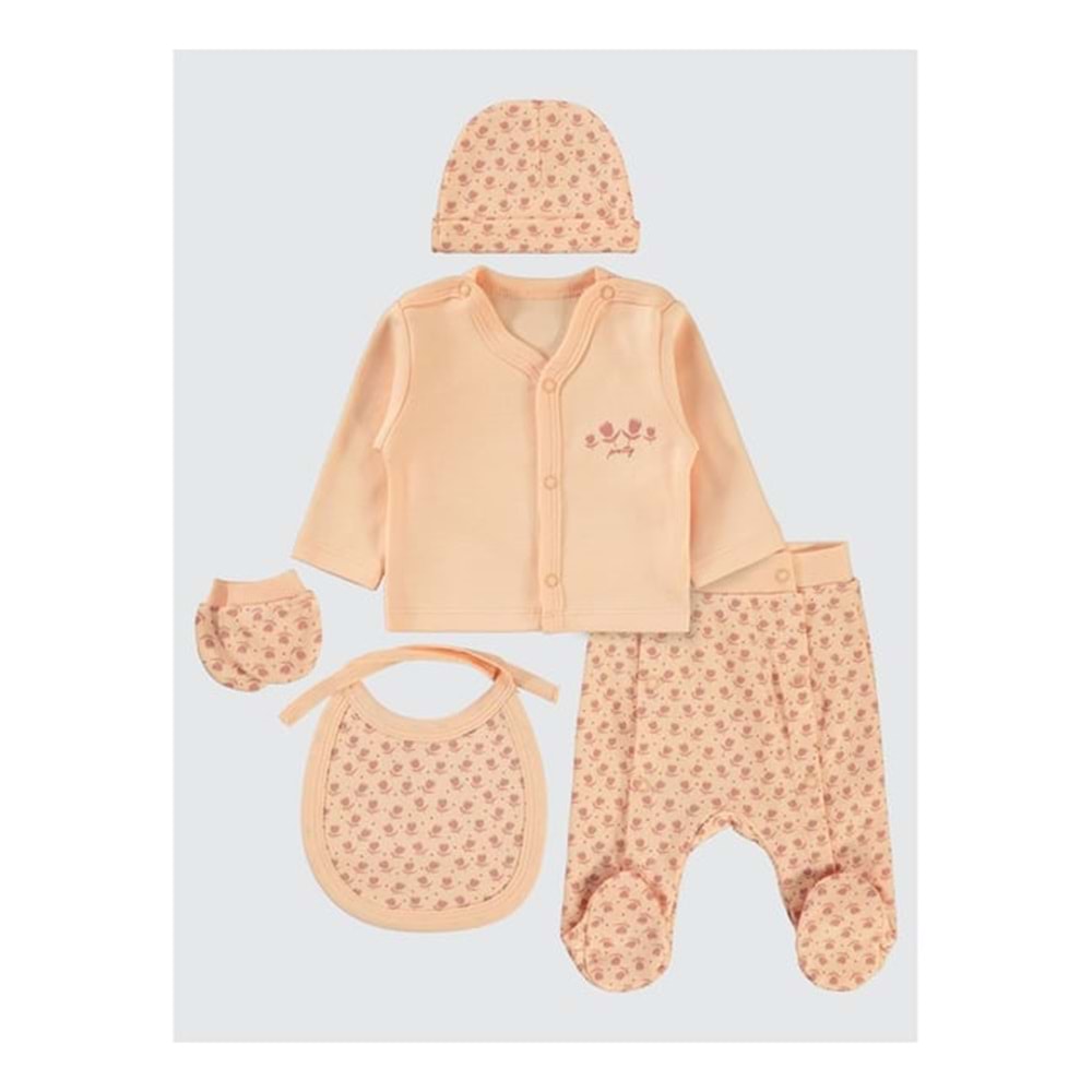 Civil Baby Kız Bebek Prematüre Zıbın Takımları Yumuşak Şeftali