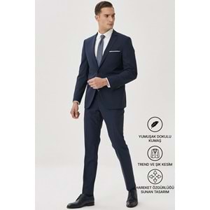 ALTINYILDIZ CLASSICS Erkek Siyah Slim Fit Dar Kesim Mono Yaka Takım Elbise