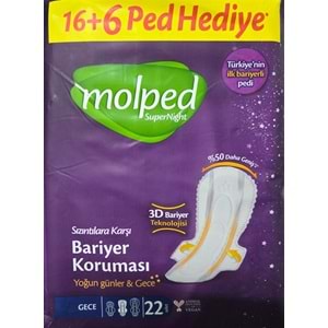 Molped Gece hijyenik ped 22'li