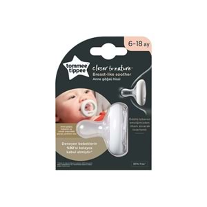 Tommee Tippee Closer To Nature Breastlike Emzik, 6 18 Ay Tekli Beyaz