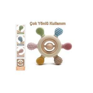 tutobaby Bebek diş kaşıyıcı halka dümen bej