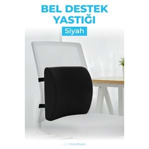 Viscofoam Ortopedik Bel Yastığı Ofis Sandalye Araç Koltuk Bel Destek Yastığı Visco Bel Yastığı Siyah