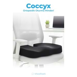 Viscofoam Ortopedik Oturma Minderi Hemeroid Kuyruk Sokumu Coccyx Oturma Minderi Visco Minder Siyah