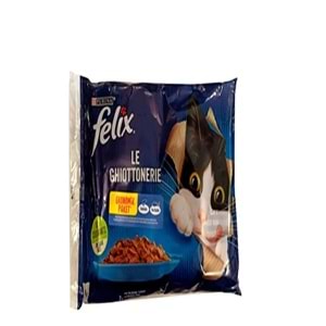 FELIX Multi Pouch Somonlu ve Ton Balıklı Yaş Kedi Maması 4 X 85 Gr