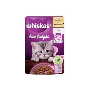 Whiskas ashwork Pouch Pure Delight Jöle İçerisinde Tavuklu Yavru Kedi Konservesi 1 Adet 85 Gr 23457
