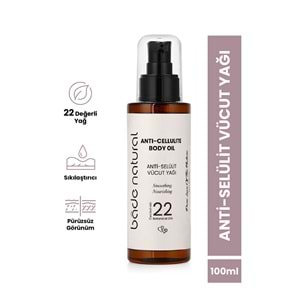 Bade Natural Anti-Selülit Yoğun Sıkılaştırıcı ve Pürüzsüzleştirici Vücut Bakım Yağı %100 Doğal 100 ml