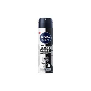 NIVEA Men Black & White Invisible Original Erkek Sprey Deodorant, Ter Kokusuna Karşı 72 Saat Etkili