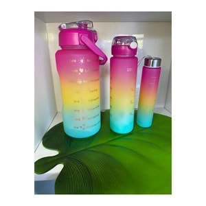 Su Matarası 3lü Set 2 lt+900 ml+600 ml Tritan Şişe
