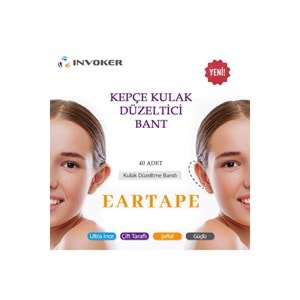 INVOKER Kepçe Kulak Düzeltici ve Önleyici Bant Kozmetik Kepçe Kulak Bandı Yetişkin ve Çocuk 40 Adet Bant