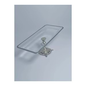 PARILTI HOME COLLECTİON Gümüş kaplama Metal Ayaklı Sunum Tabağı