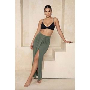Trendyolmilla Haki Dokuma Maxi Plaj Etek TBESS23ET00021