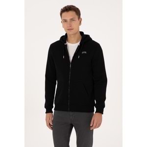 Erkek Regular Fit Siyah Şardonlu Örme Hırka