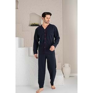 MİRELLA Erkek Lacivert Uzun Kollu Pijama Takımı